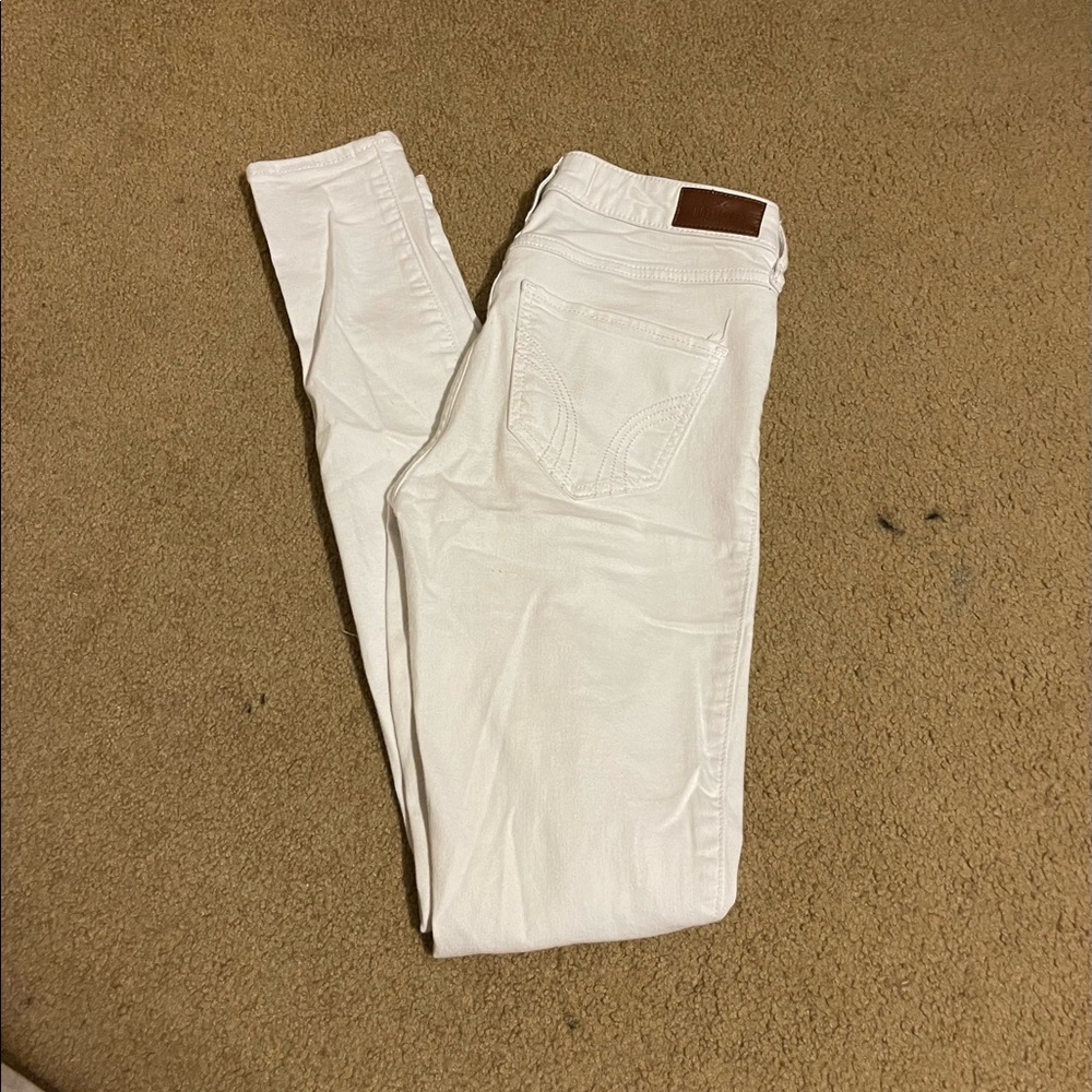 Hollister White Ripped Skinny Jeans